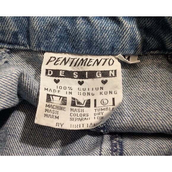 Vintage 80s Jacket Blue Denim Jean Duster Chore Trench Misses Size M - Picture 5 of 5